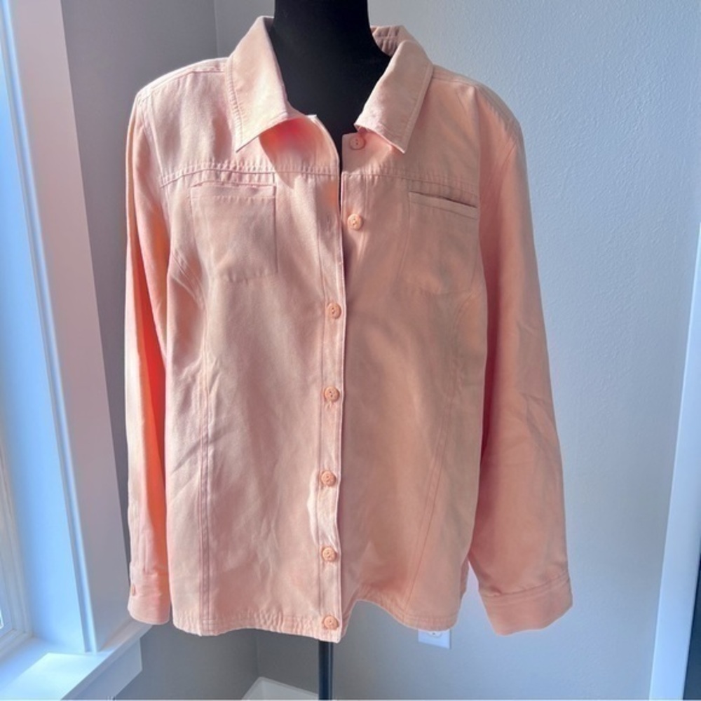 NWOT Susan Graver faux suede lightweight button down shirt size 2X
